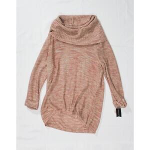 INC International Cowl Neck Sparkle Sweater Rose Gold Size XL NWT